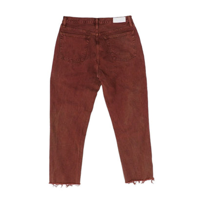 Rust Solid High Rise Regular Jeans