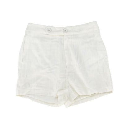 White Solid Khaki Shorts