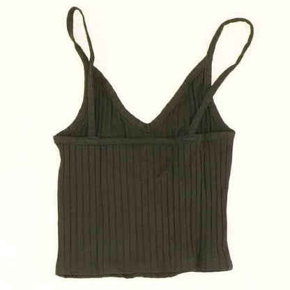 Black Solid Cropped Camisole