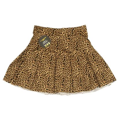 Brown Animal Print Mini Skirt