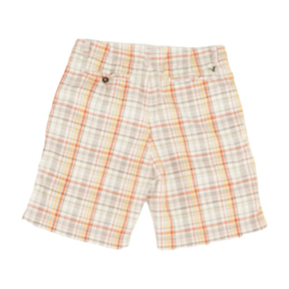 Orange Plaid Chino Shorts