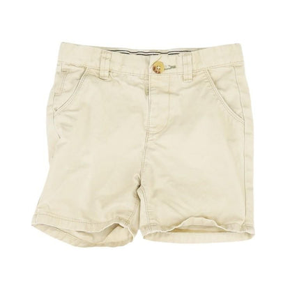 Beige Solid Khaki Shorts