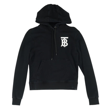 Black TB Monogram Motif Hoodie