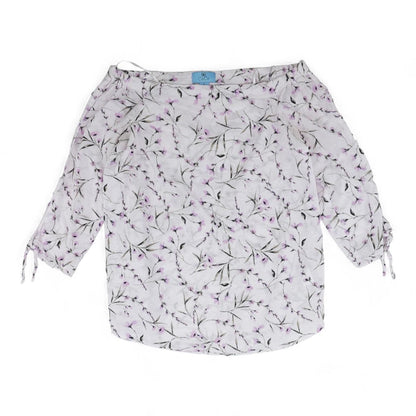 Lavender Floral 3/4 Sleeve Blouse