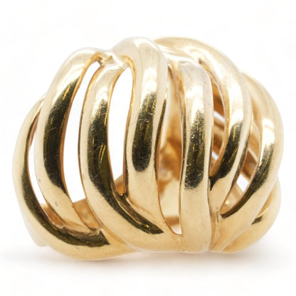 18K Gold Openwork Twist Dome Ring