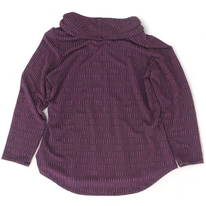 Purple Polka Dot Cowl Neck Sweater