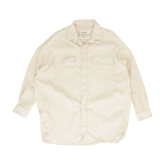 Beige Solid Button Down