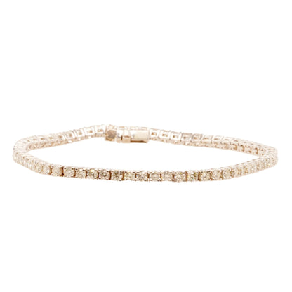 14K White Gold Diamond Tennis Link Bracelet