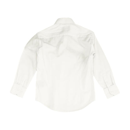 White Solid Long Sleeve Button Down