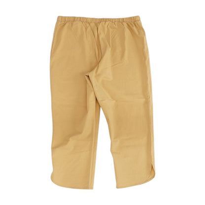 Beige Solid Capri Pants