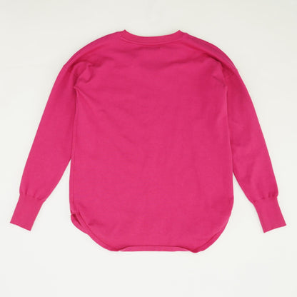 Pink Solid Crewneck Sweater