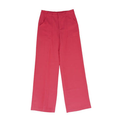 Pink Solid Dress Pants