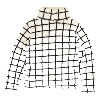 White Check Mockneck Sweater