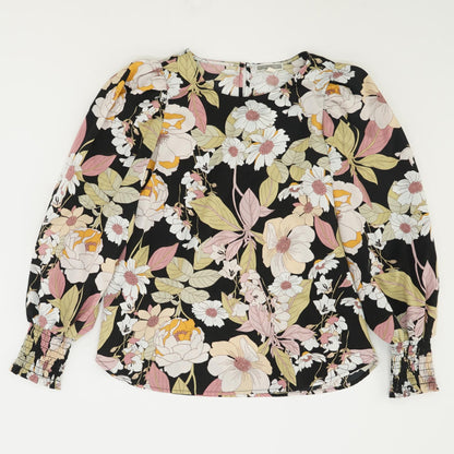 Black Floral Long Sleeve Blouse