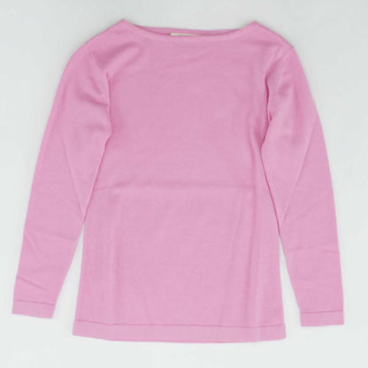 Pink Solid Crewneck Sweater