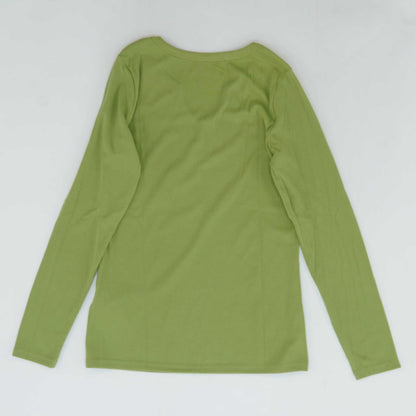 Green Solid Long Sleeve Blouse