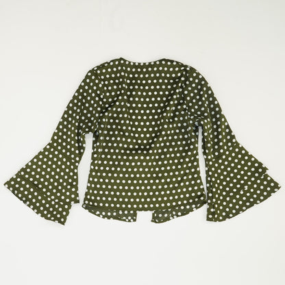 Green Polka Dot Long Sleeve Blouse