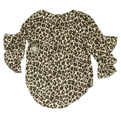 Beige Animal Print 3/4 Sleeve Blouse