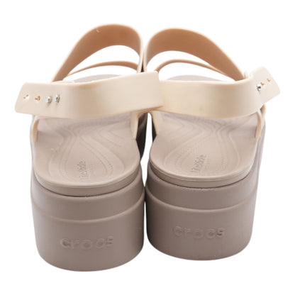 Beige Wedged Sandals