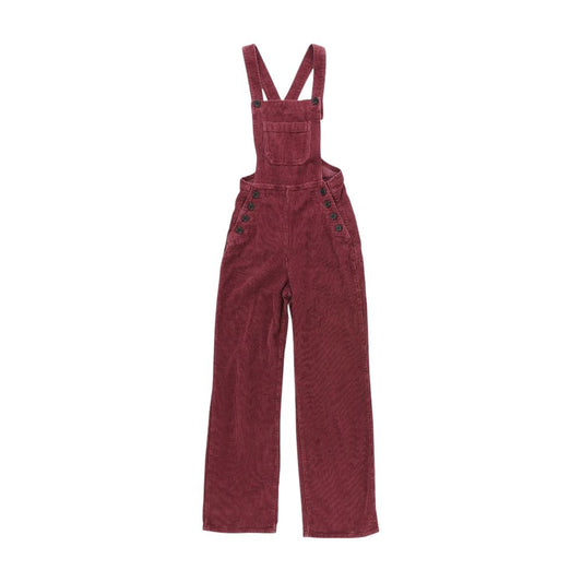 Burgundy Solid Overalls Pants