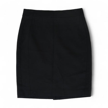 Black Solid Midi Skirt