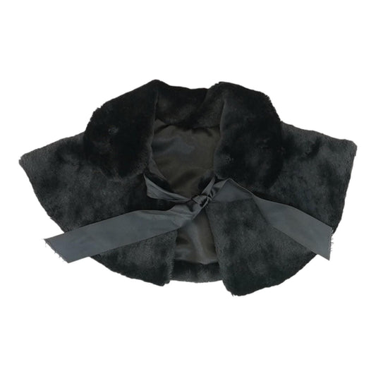 Black Solid Collar Cape Sweater