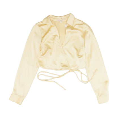 Yellow Solid Long Sleeve Blouse