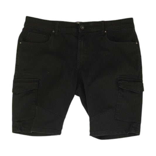 Black Solid Cargo Shorts