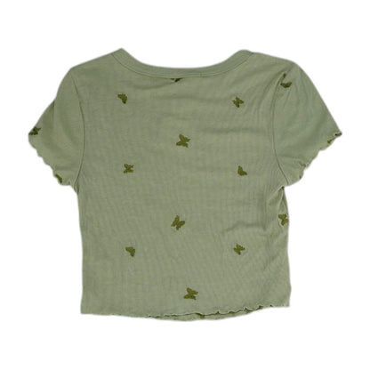 Green Animal Crewneck Knit Top