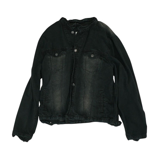 Black Solid Denim Jacket