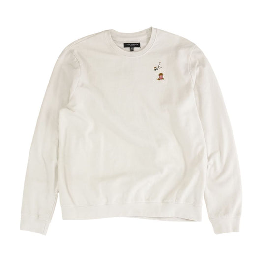 White Solid Sweatshirt Pullover