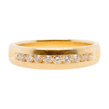 14K Gold Channel Set Round Diamond Band