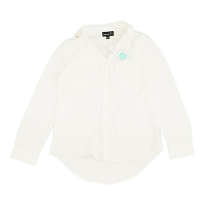 White Solid Button Down