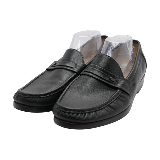 Black Leather Slip On Shoes