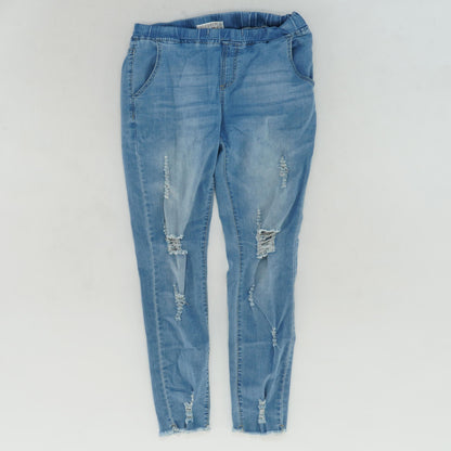 Blue Solid Skinny Leg Jeans