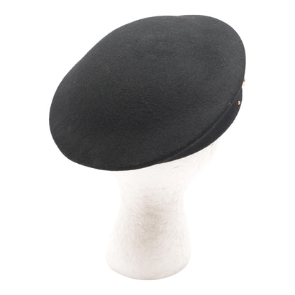 Black Bibi Golden Embellished Wool Beret