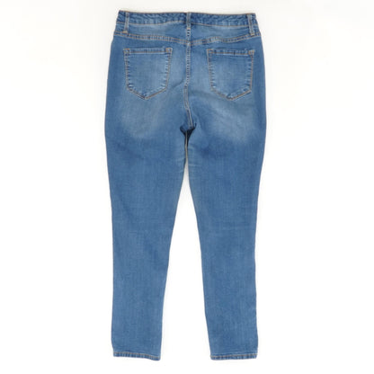 Blue Solid High Rise Skinny Leg Jeans