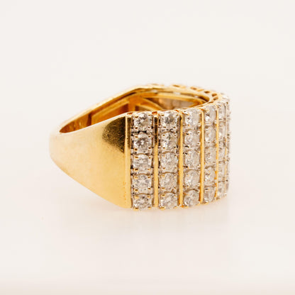 14K Gold Eleven Row Diamond Band