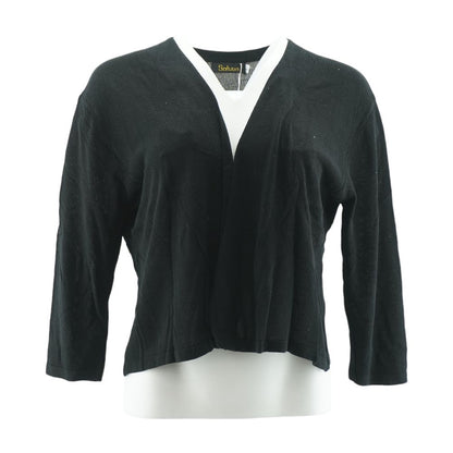 Black Solid Cardigan Sweater