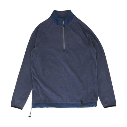 Blue Solid 1/4 Zip Pullover