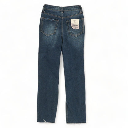 Blue Solid High Rise Skinny Leg Jeans