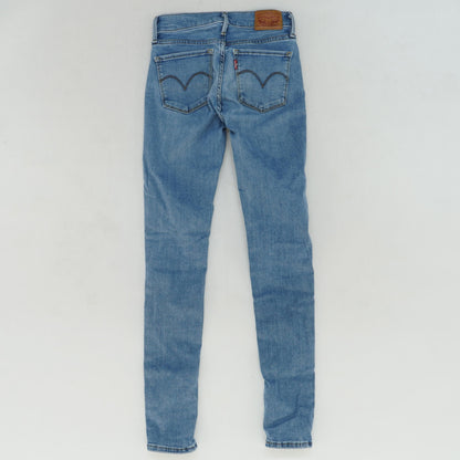 Blue Solid Skinny Leg Jeans