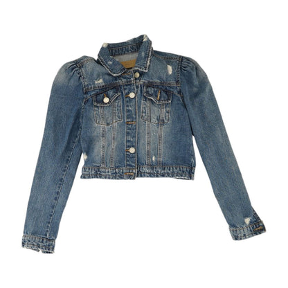 Blue Solid Denim Jacket