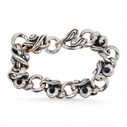 Sterling Silver Japanese Abstract Link Bracelet