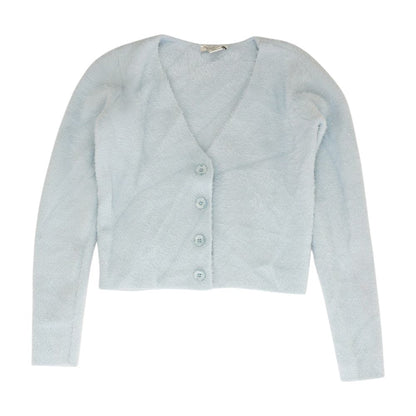 Blue Solid Cardigan Sweater