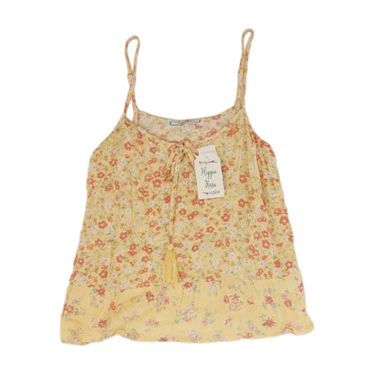 Yellow Floral Sleeveless Blouse