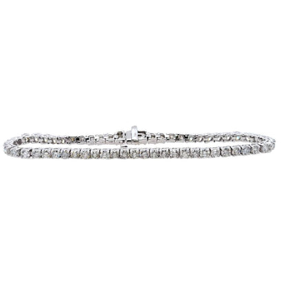 14K White Gold Round Diamond Tennis Bracelet