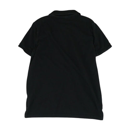 Black Solid Short Sleeve Polo