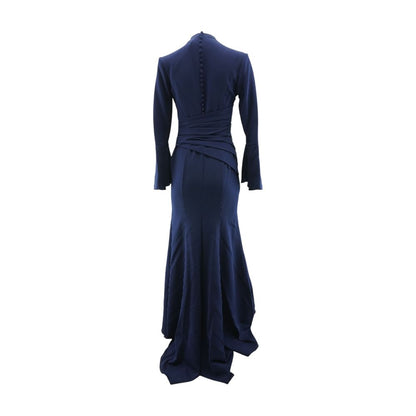 Navy Solid Maxi Dress