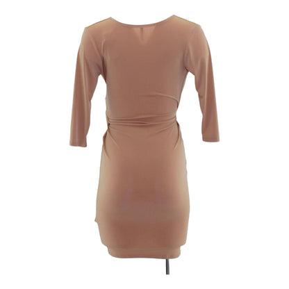 Tan Solid Midi Dress